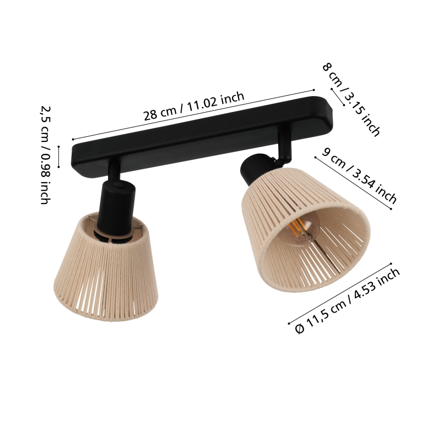 Eglo - Suunavalgusti 2xE14/40W/230V beež/must