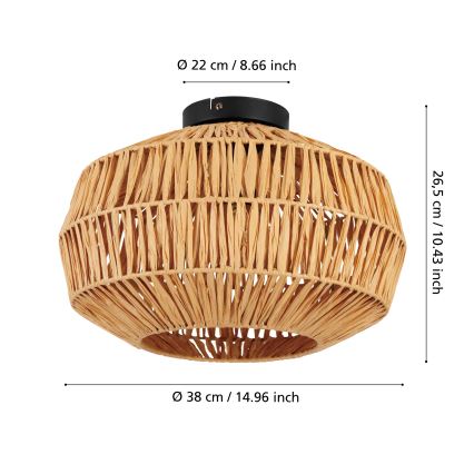Eglo - Laelamp 1xE27/40W/230V, läbimõõt 38 cm, pruun