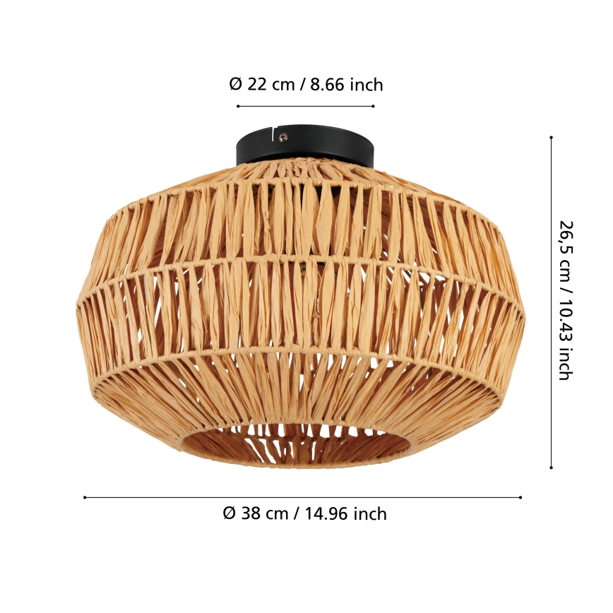 Eglo - Laelamp 1xE27/40W/230V, läbimõõt 38 cm, pruun