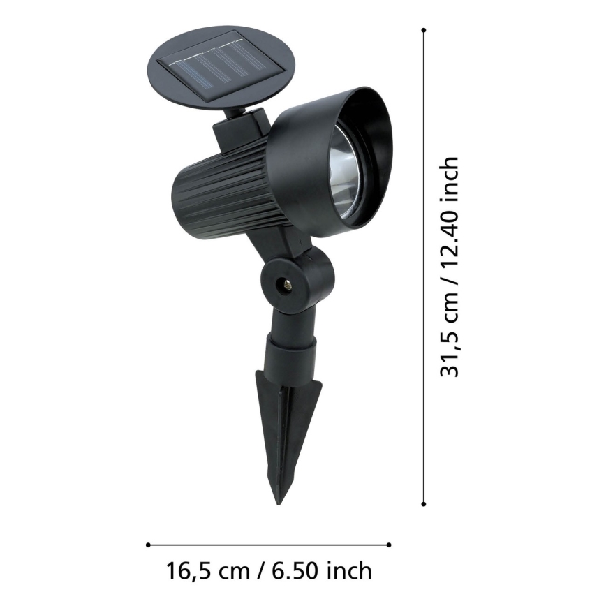 Eglo - komplekt 3x LED päikeselampe anduriga LED/200 mAh IP44 must