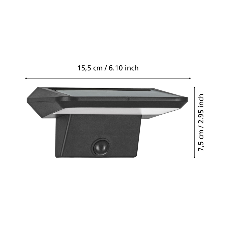 Eglo - LED Päikesepaneeliga seinavalgusti koos anduriga LED/20W/3,7V 2000 mAh IP44