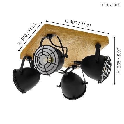 Eglo 49079 - GATEBECK suunavalgusti 4xE14/40W/230V