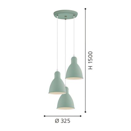 EGLO 49095 - Lühter PRIDDY-P 3xE27/60W/230V