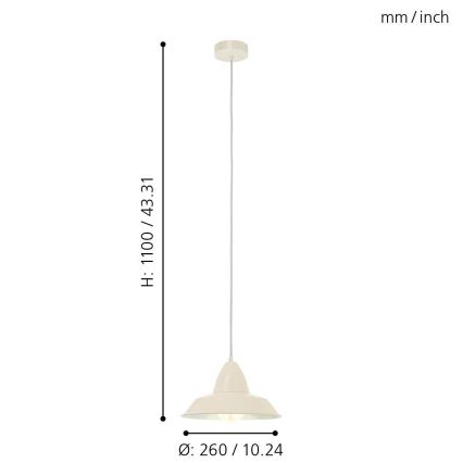 Eglo 49245 - lühter AUCKLAND 1xE27/60W/230V