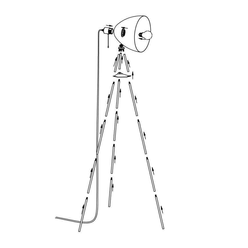 Eglo - Põrandalamp 1xE27/60W/230V