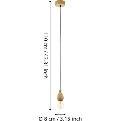 Eglo 49376 - Rippvalgusti AVOLTRI 1xE27/60W/230V