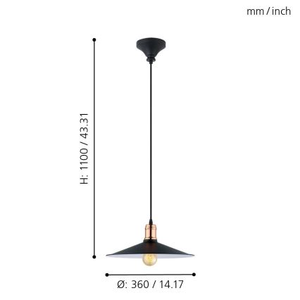 Eglo - Lühter 1xE27/60W/230V