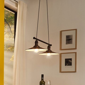 Eglo 49457 - Rippvalgusti kaabliga STOCKBURY 2xE27/60W/230V