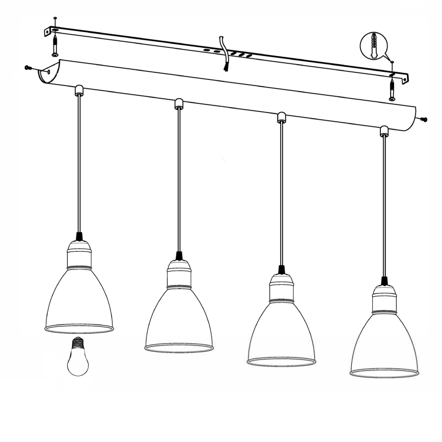 Eglo - Lühter 4xE27/60W/230V