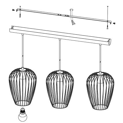 Eglo - Lühter 3xE27/60W/230V