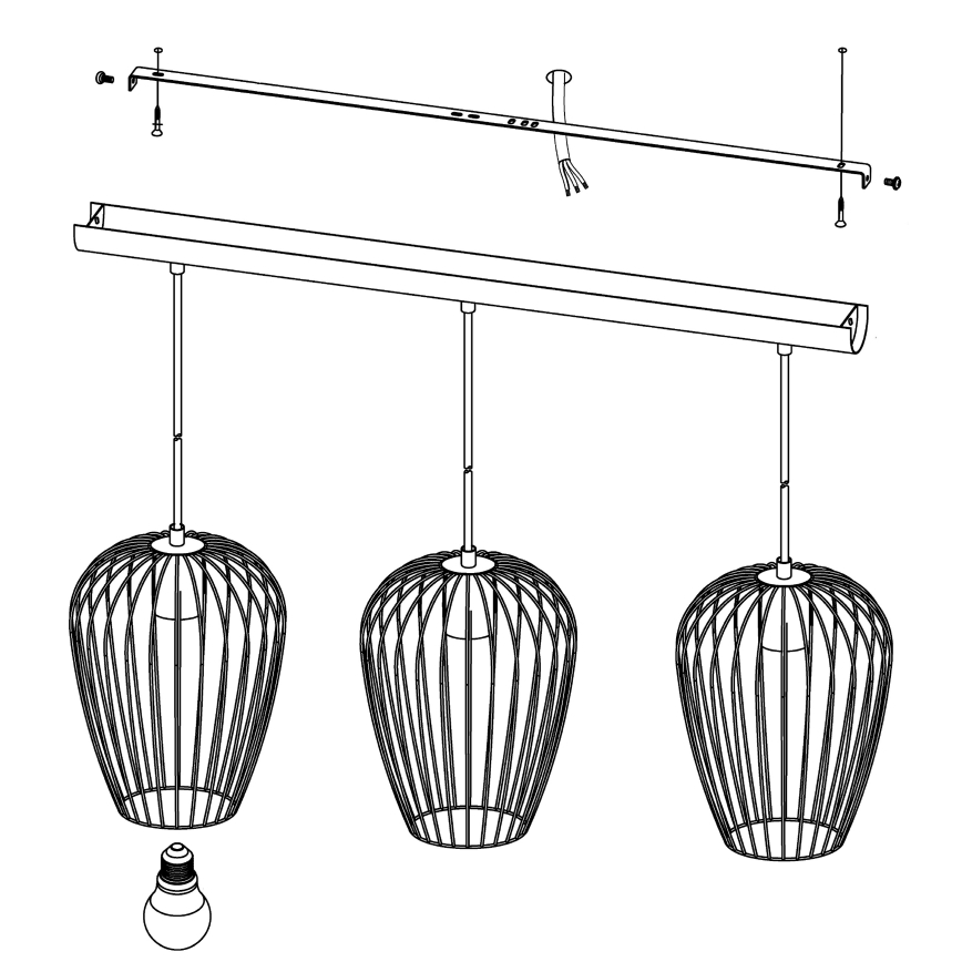 Eglo - Lühter 3xE27/60W/230V