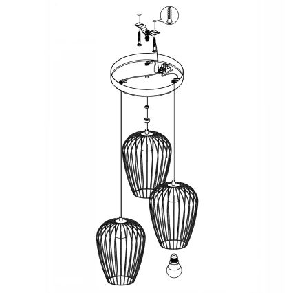 Eglo - lühter 3xE27/60W/230V