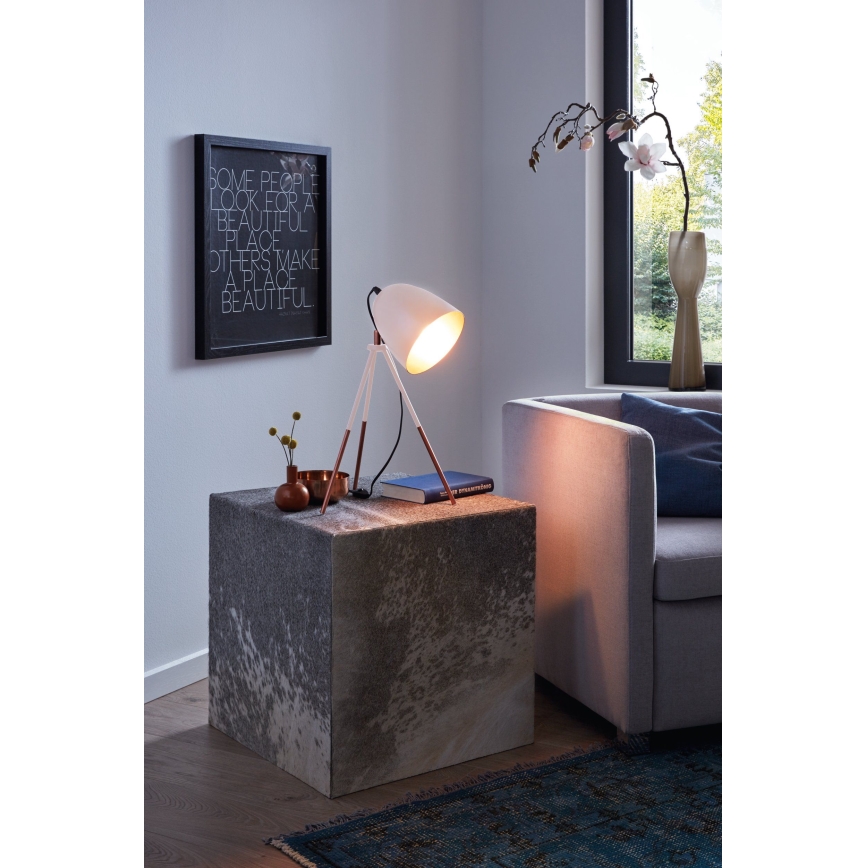 Eglo 49727 - laualamp CHESTER 1xE27/60W/230V valge/vasetoon
