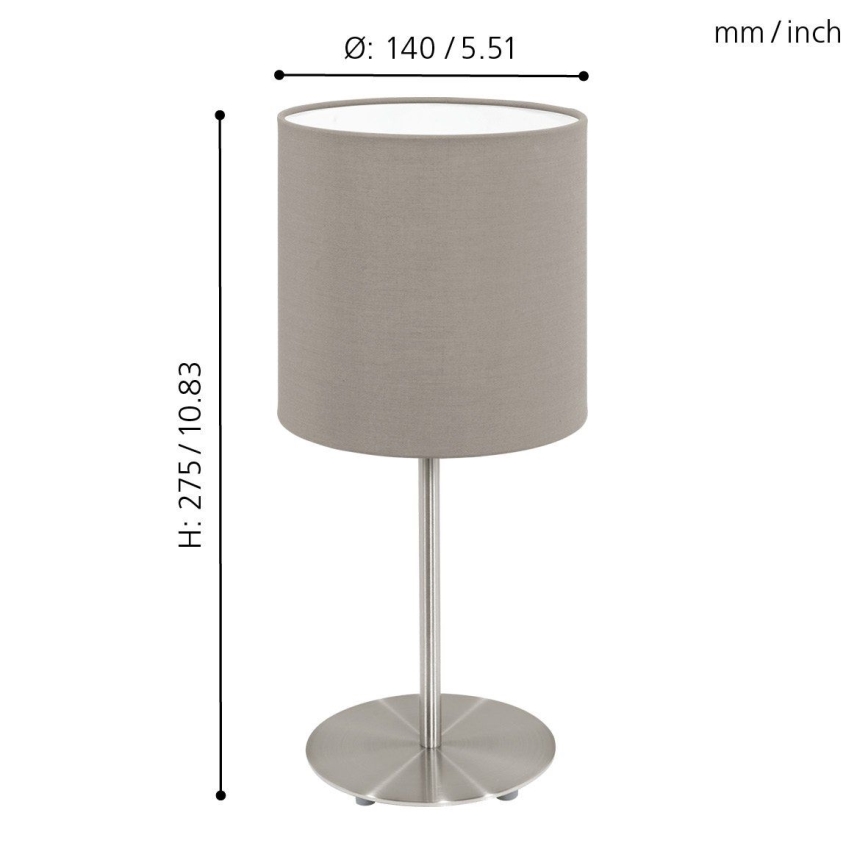 Eglo 54745 - Laualamp ANADIA 1xE14/40W/230V taupe/matt kroom