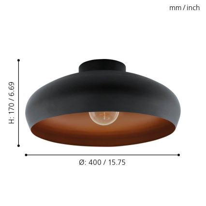 Eglo 55248 - Laevalgusti MOGANO 1xE27/60W/230V must