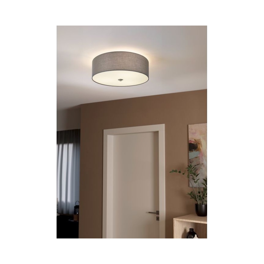 Eglo 55277 - laelamp PASTERI 3xE27/25W/230V läbimõõt 47,5 cm hall