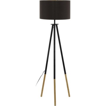 Eglo 55291 - Põrandalamp BIDFORD 1xE27/60W/230V must/pruun