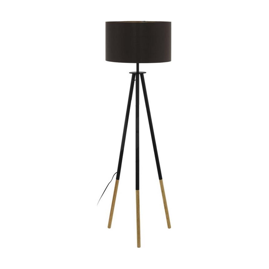 Eglo 55291 - Põrandalamp BIDFORD 1xE27/60W/230V must/pruun