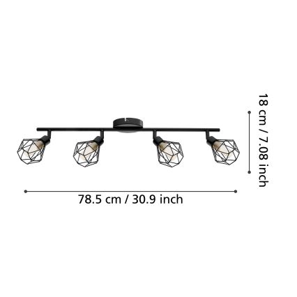 Eglo 55301 - LED-spottvalgusti ZAPATA 4xG9/3W/230V must
