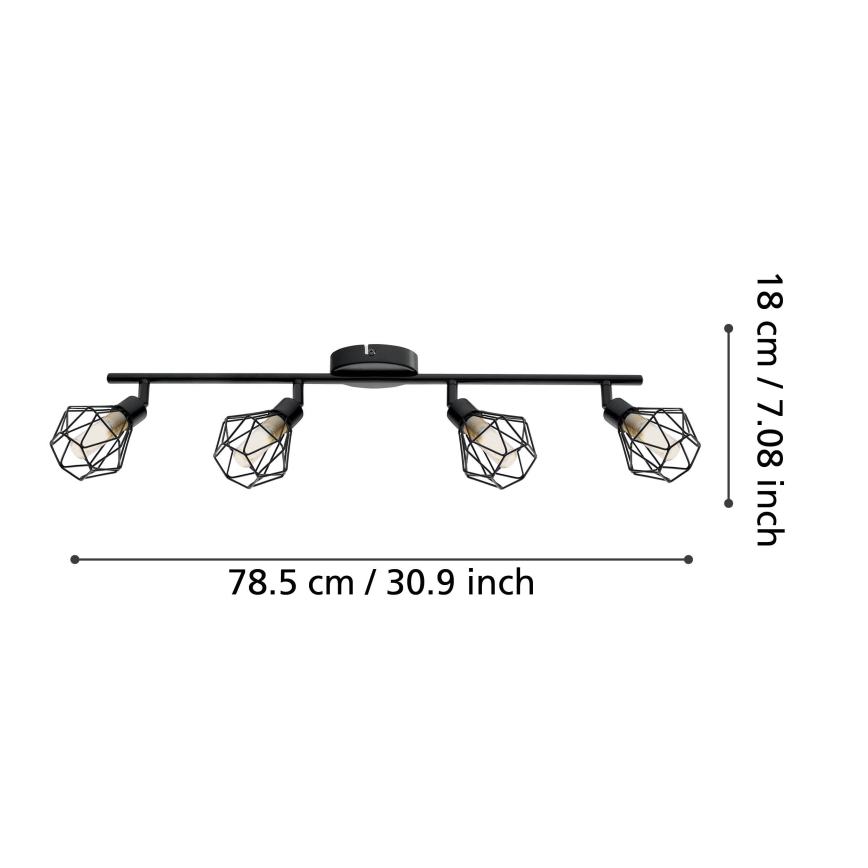 Eglo 55301 - LED-spottvalgusti ZAPATA 4xG9/3W/230V must