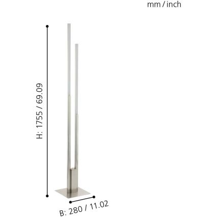 Eglo 55972 - LED RGBW hämardatav põrandalamp FRAIOLI-C LED/34W/230V 2700-6500K mattkroom + kaugjuhtimispult