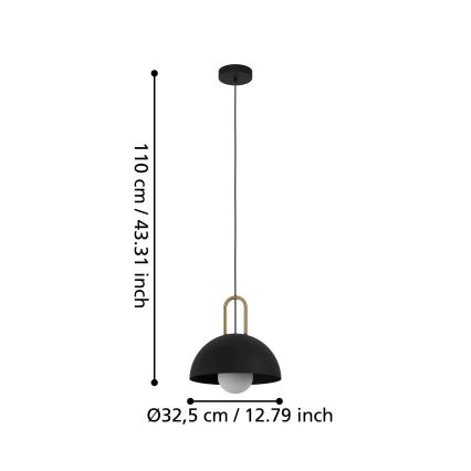 Eglo 56459 - Ripatsvalgusti CALMANERA 1xE27/40W/230V must