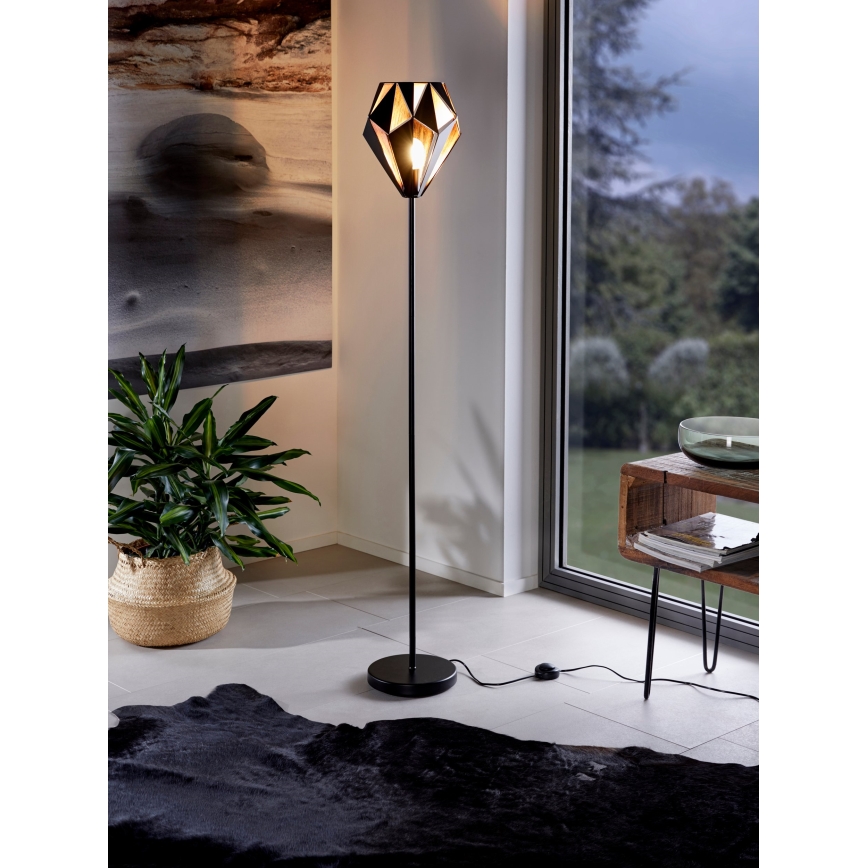 Eglo 62838 - Põrandalamp CARLTON PRO 1xE27/60W/230V must