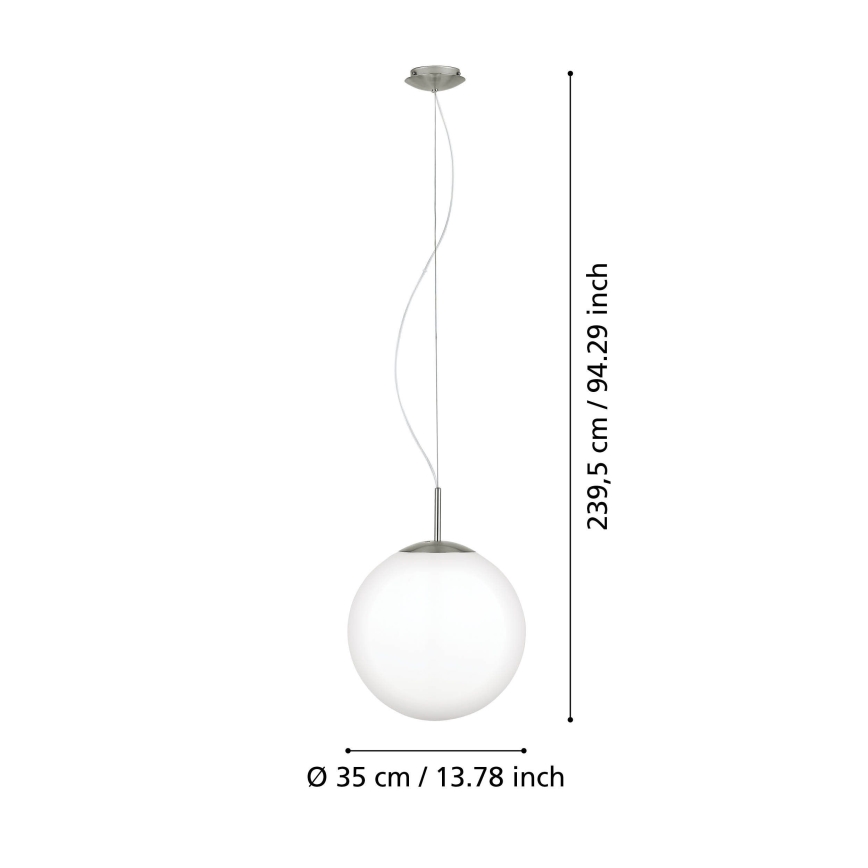 Eglo 63269 - Rippvalgusti PIEDALE 1xE27/60W/230V Ø 35 cm mattkroom
