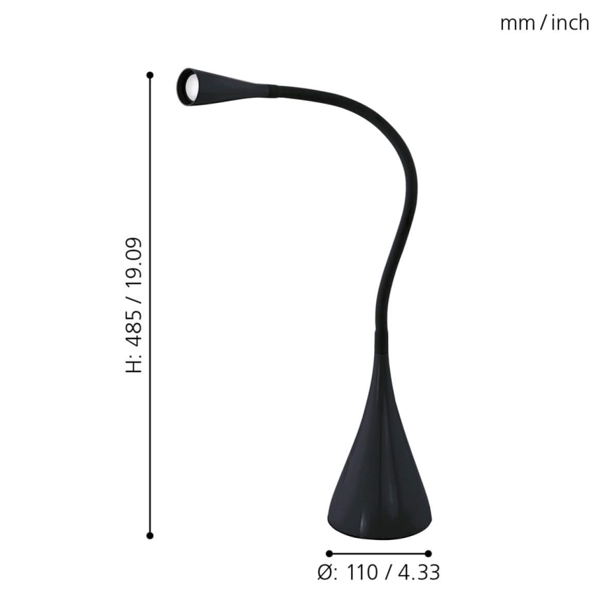 Eglo 64975 - LED Hämardatav paindlik laualamp SNAPORA PRO LED/3,5W/230V 3000K must