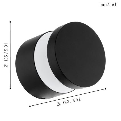 Eglo 65038 - LED välisseinavalgusti MELZO PRO LED/11W/230V 3000K IP44 must