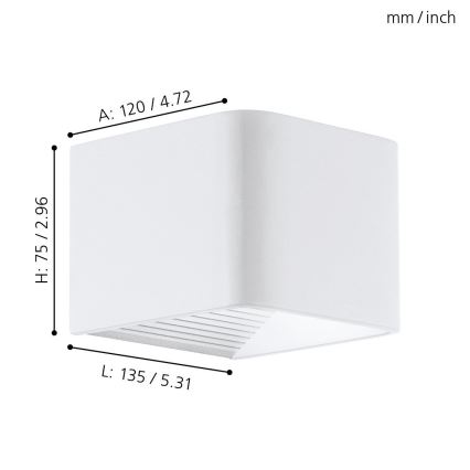 Eglo 65043 - LED Väli seinavalgusti DONINNI PRO LED/5W/230V IP44 valge