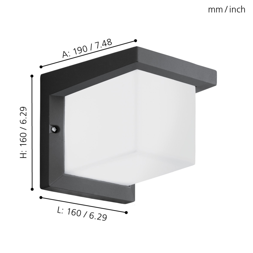 Eglo 65046 - LED Väli seinavalgusti DESELLA PRO LED/10W/230V IP54 antratsiit