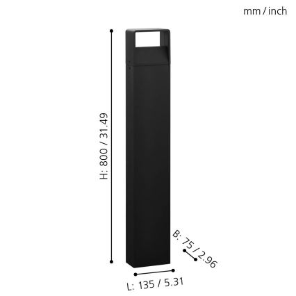 Eglo 65082 - LED Välivalgusti DONINNI PRO LED/5W/230V 3000K 40 cm IP44 antratsiit