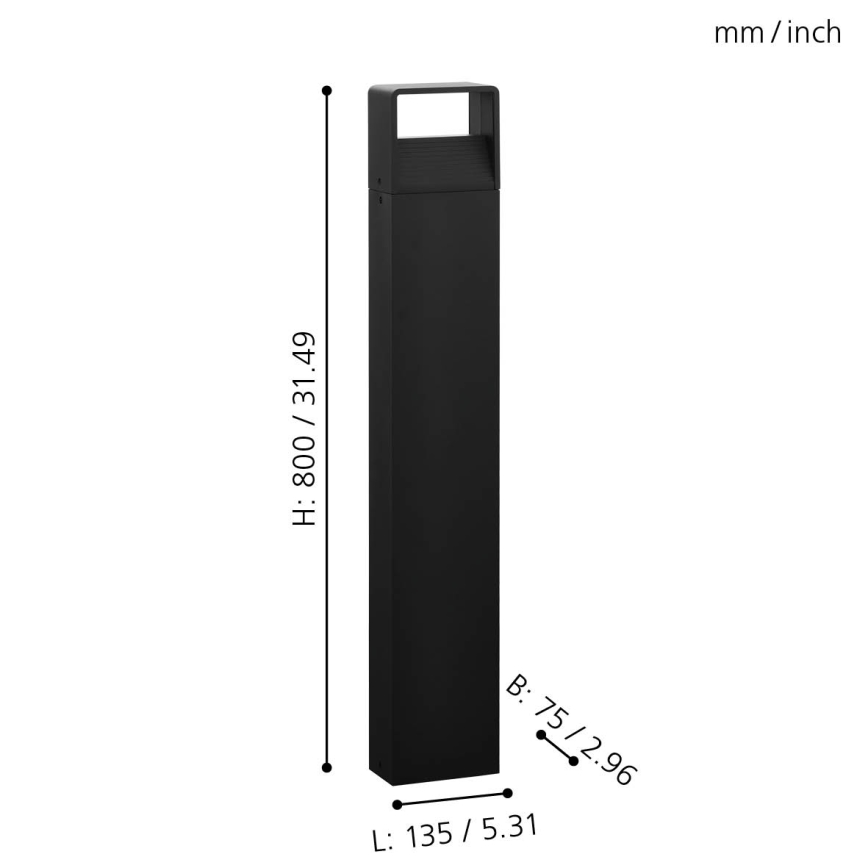 Eglo 65082 - LED Välivalgusti DONINNI PRO LED/5W/230V 3000K 40 cm IP44 antratsiit