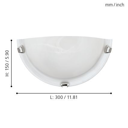 Eglo - Seinavalgusti 1xE27/60W/230V alabasterklaas