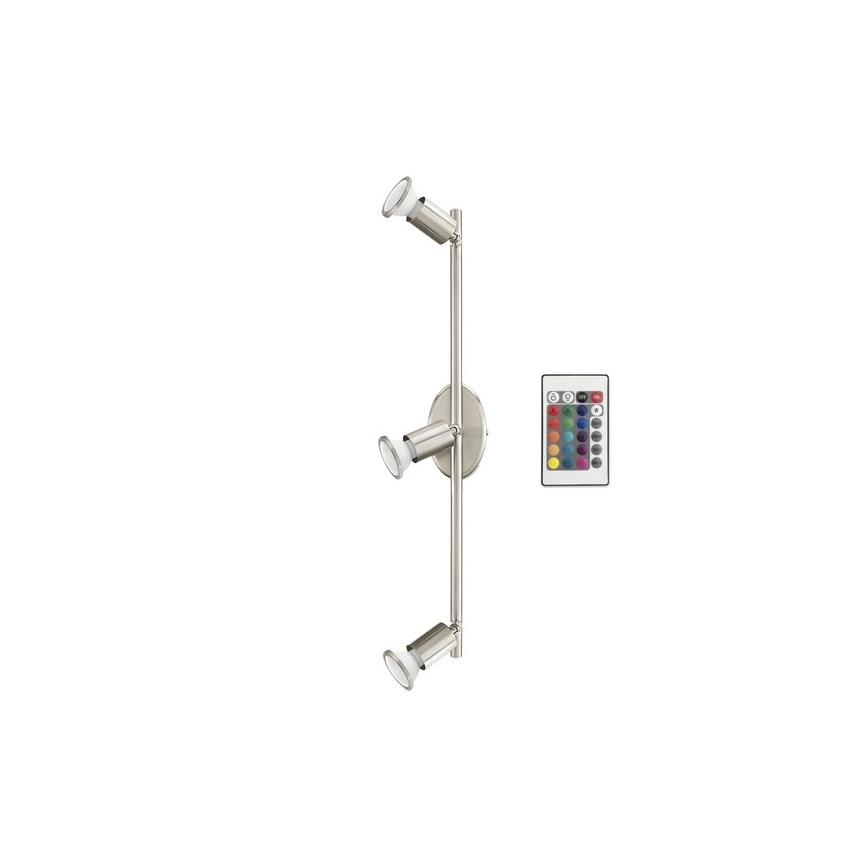 Eglo 75385 - LED RGB Hämardatav kohtvalgusti BUZZ-C 3xGU10/4W/230V + kaugjuhtimispult