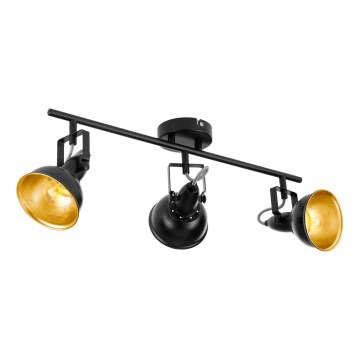 Eglo 75513 - Suunatav laevalgusti THORNTON 3xE14/28W/230V must/kuldne