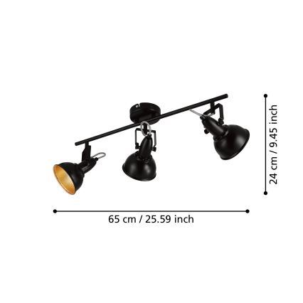 Eglo 75513 - Suunatav laevalgusti THORNTON 3xE14/28W/230V must/kuldne
