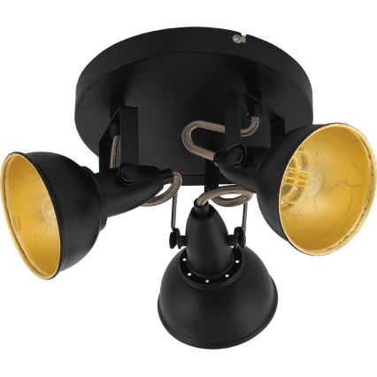 Eglo 75514 - spottvalgusti THORNTON 3xE14/28W/230V must/kuldne