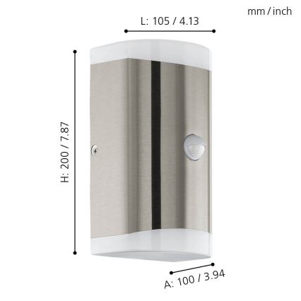 Eglo - LED Väli seinavalgusti anduriga 2xGU10/4,6W/230V IP44