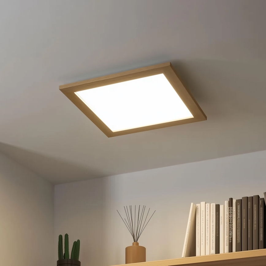 Eglo 75643 - LED laelamp CALEMAR LED/19W/230V 4000K 43,7 x 43,7 cm tammepuu