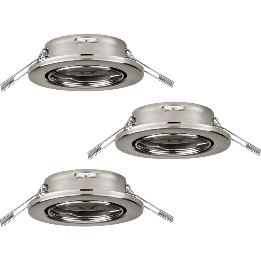 Eglo 75675 - KOMPLEKT 3x Süvistatav valgusti vannituppa AGULO 1xGU10/35W/230V IP23 matt kroom