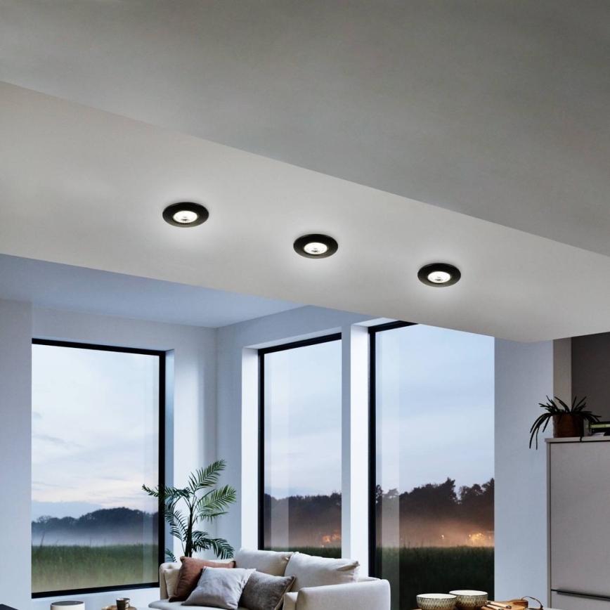 Eglo 75765 - KOMPLEKT 3x LED Süvistatav valgusti ZUJAR LED/3,4W/230V must