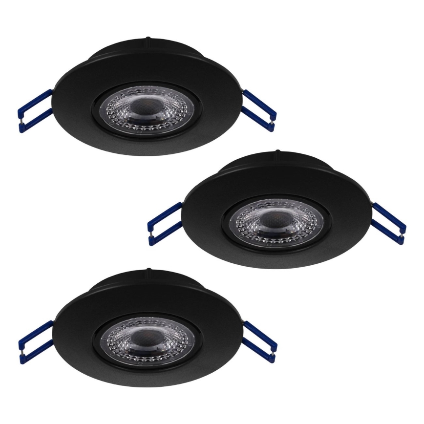 Eglo 75765 - KOMPLEKT 3x LED Süvistatav valgusti ZUJAR LED/3,4W/230V must