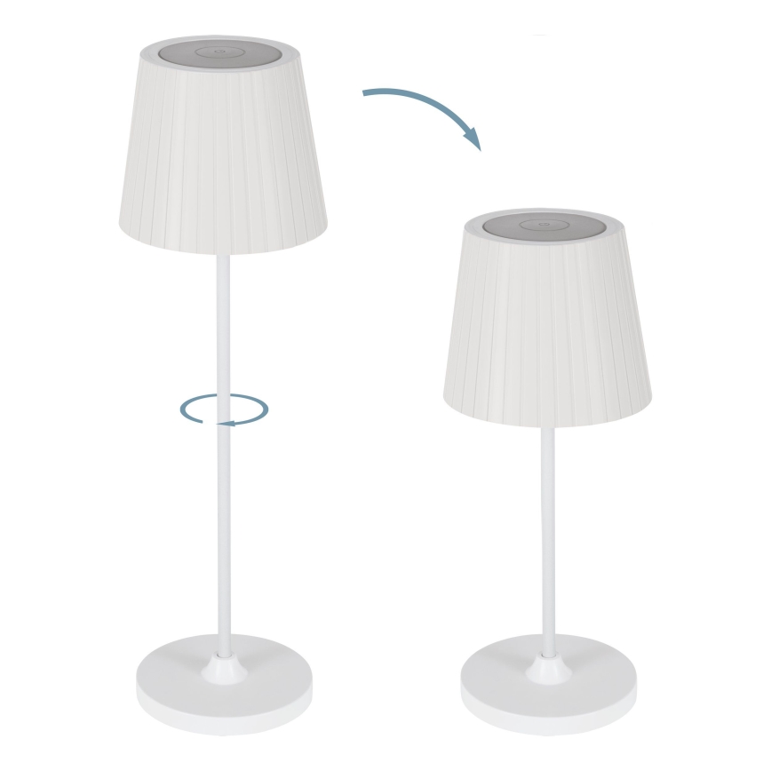 Eglo - hämardatav, välistingimustes kasutatav laetav laualamp LED/3,8W/5V 2400/3000/4000K 2000 mAh IP44 valge