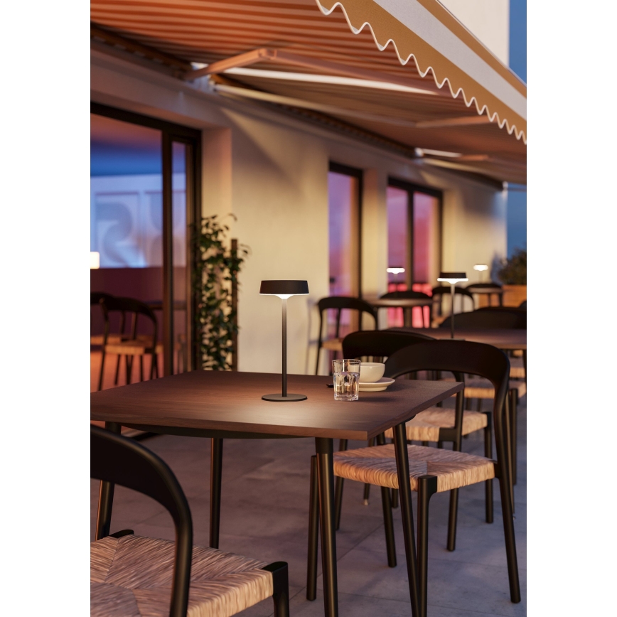 Eglo - hämardatav LED päikesepaneeliga laetav puutetundlik lauavalgusti LED/3W/5V 3000-6000K 1800 mAh IP44 must