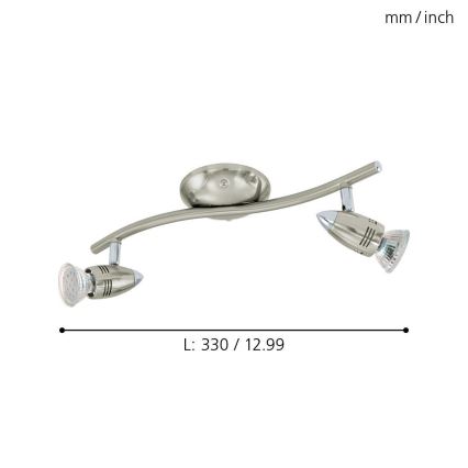 Eglo 78023 - LED Kohtvalgusti MAGNUM 2xGU10/3W/230V 3000K matt kroom