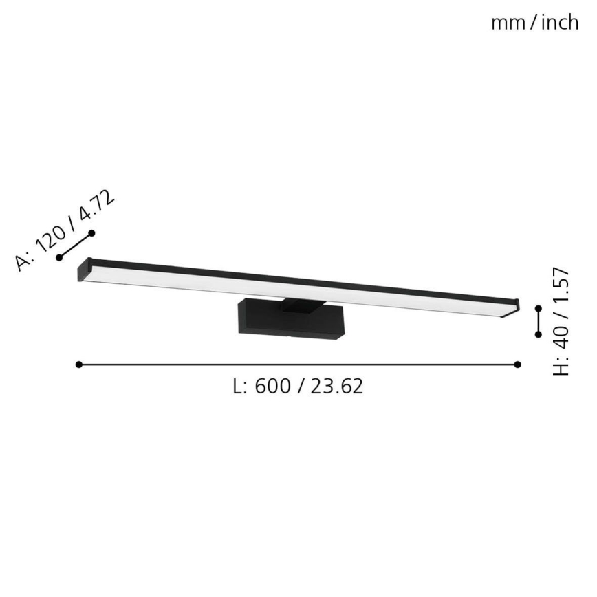 Eglo 780431 - LED Peeglivalgustus vannituppa BETETA LED/11W/230V 60 cm IP44 must