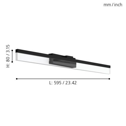 Eglo 780432 - LED Peeglivalgustus vannituppa YANGUAS LED/11W/230V 3000K 59,5 cm IP44