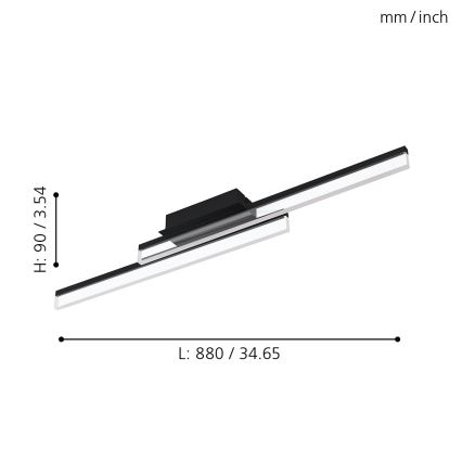 Eglo 780433 - LED Laevalgusti vannituppa YANGUAS 2xLED/11W/230V 3000K IP44 matt kroom